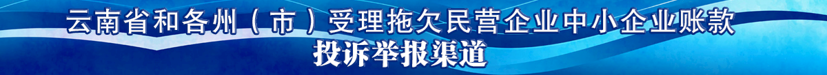 云南省和各州（市）受理拖欠民營企業中小企業賬款投訴舉報渠道